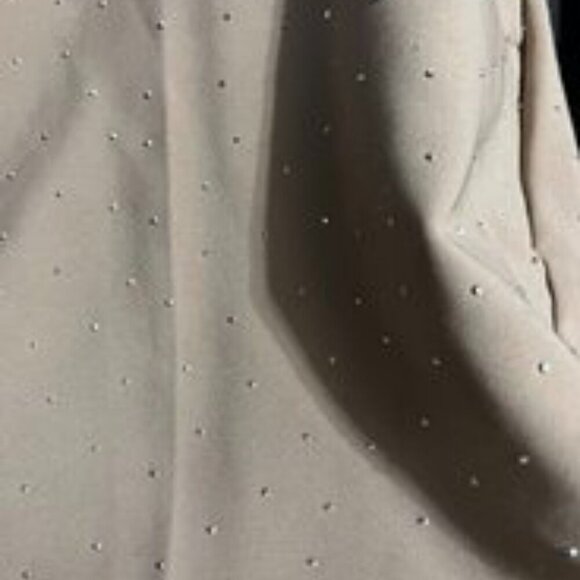 Rachel Zoe Rhinestone Dot Slim Pants Camel Tan Size 4 Sparkle Embellished Glam - Picture 6 of 16